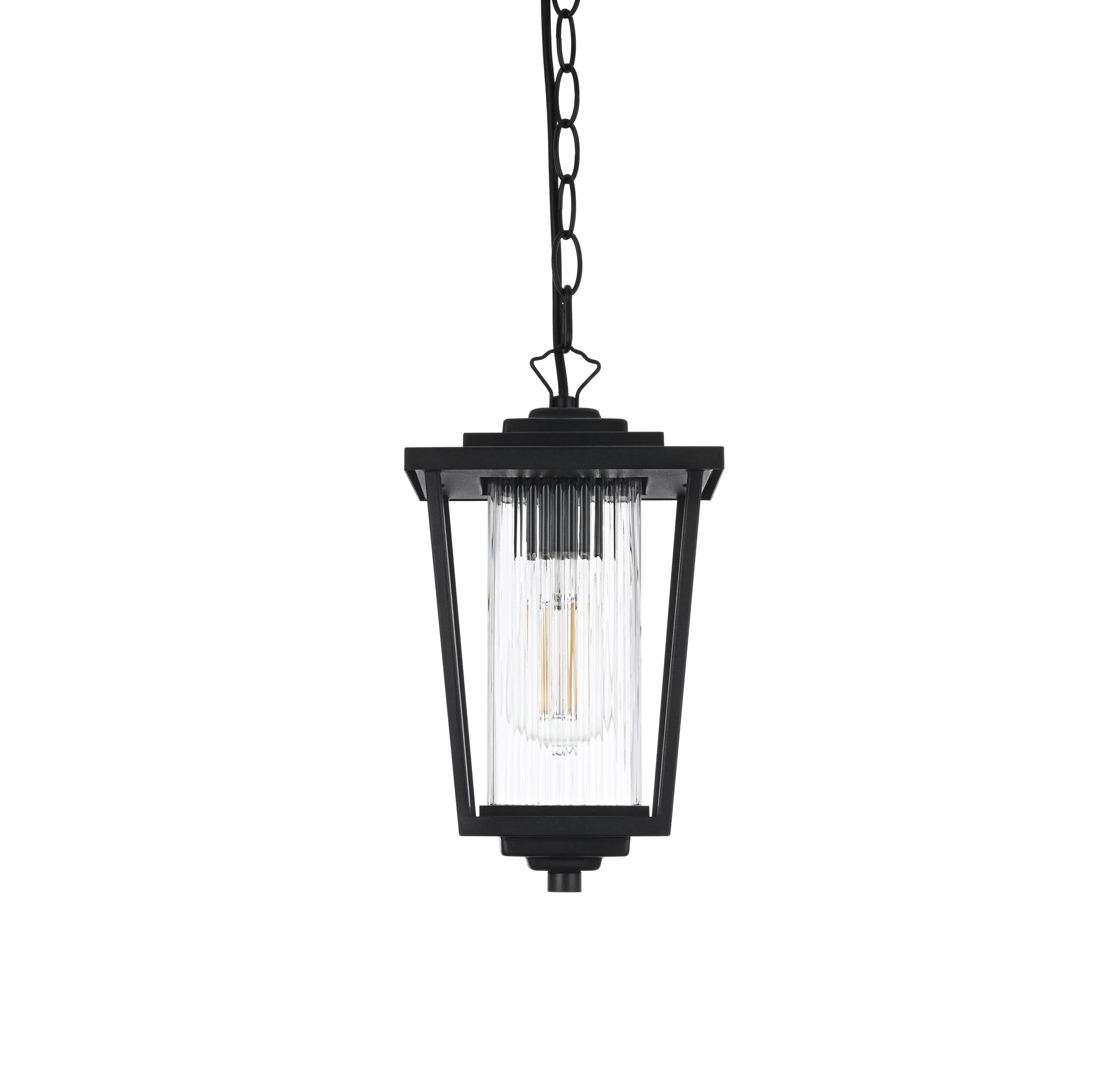 York 12 1/2" High Black Outdoor Hanging Light