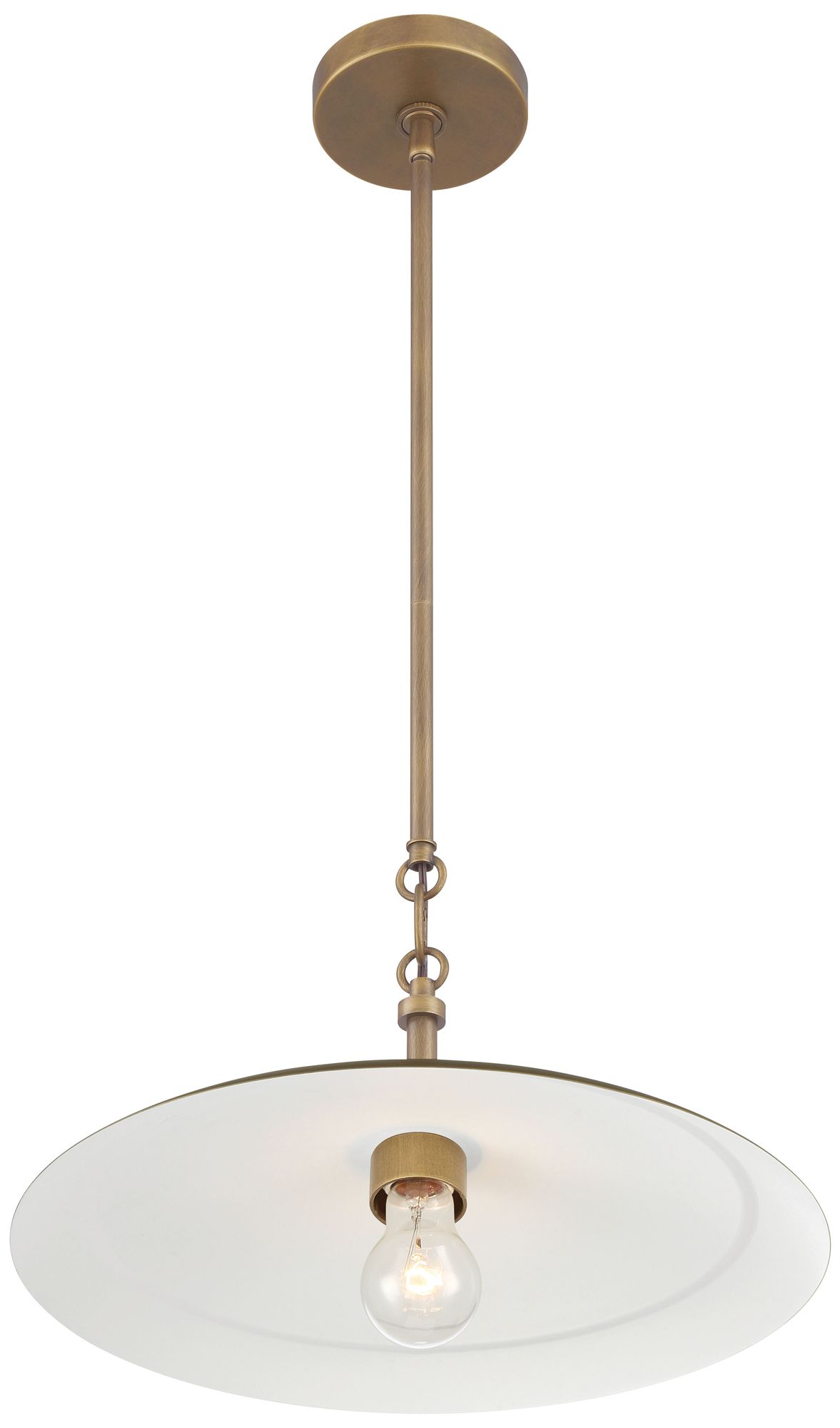 York 16" Wide Natural Brass Pendant Light
