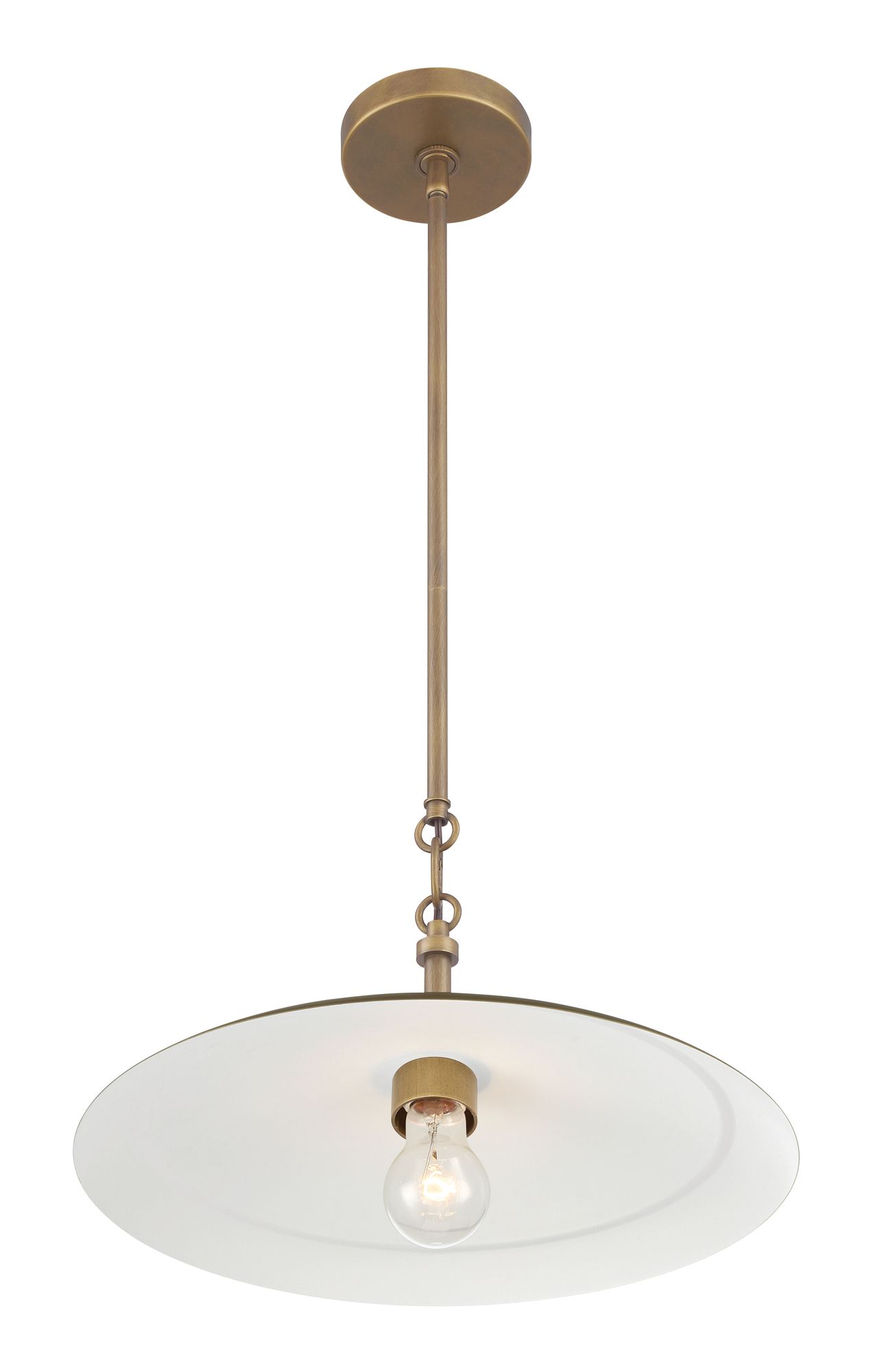 York 16" Wide Natural Brass Pendant Light
