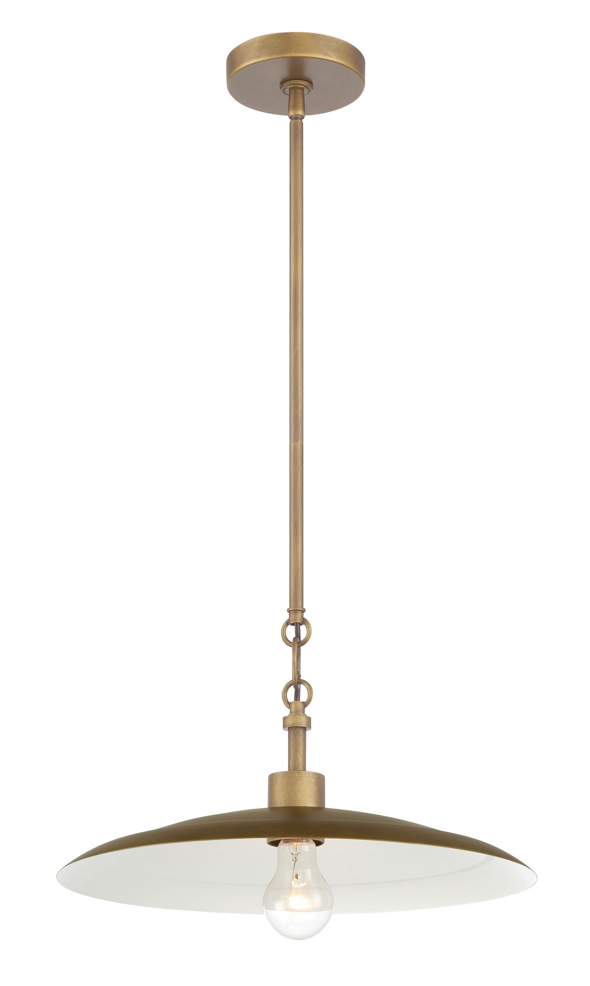 York 16" Wide Natural Brass Pendant Light