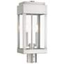 2_York 19 3/4" High Brushed Nickel 2-Light Outdoor Post Light