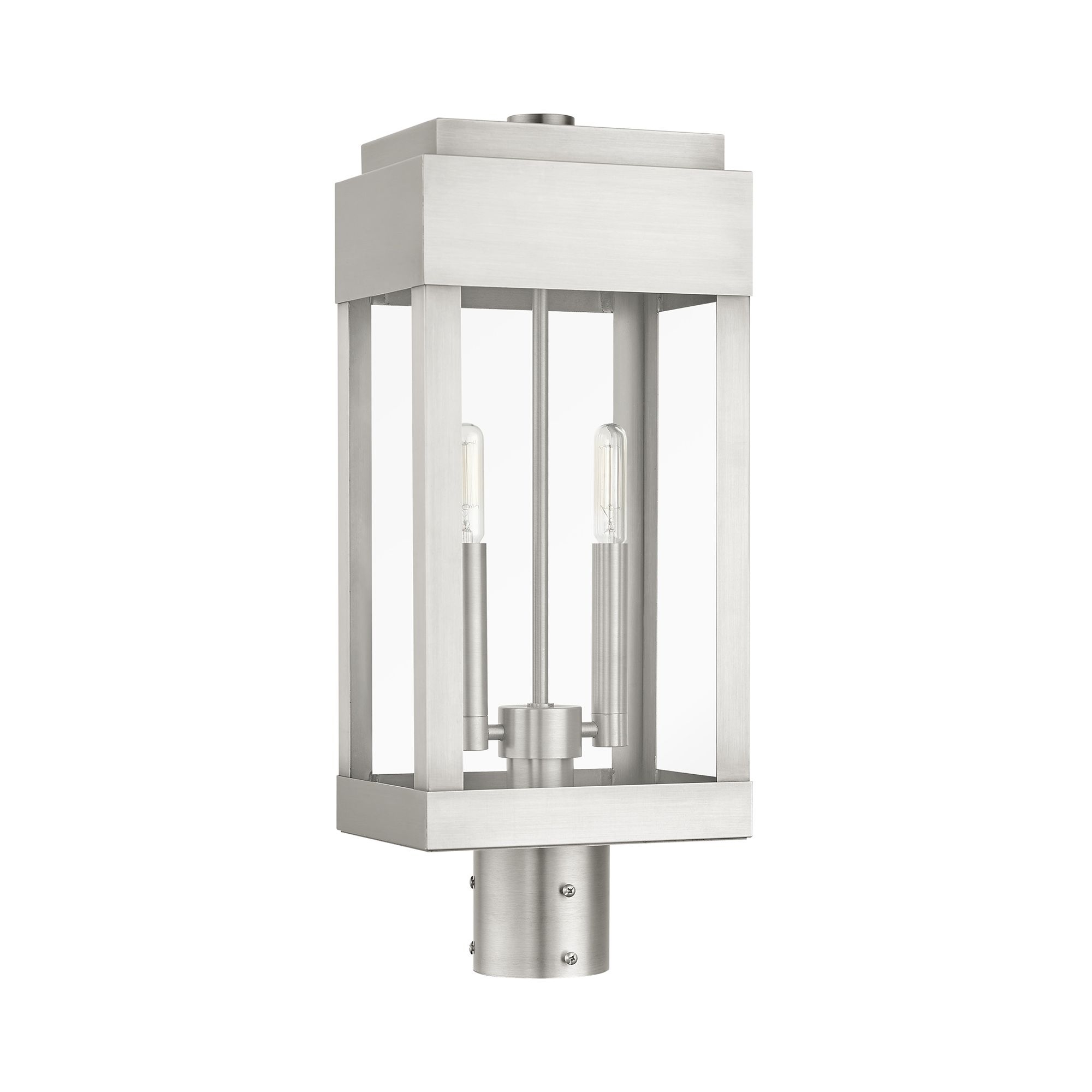 Image 3 York 19 3/4" High Brushed Nickel 2-Light Outdoor Post Light more views
