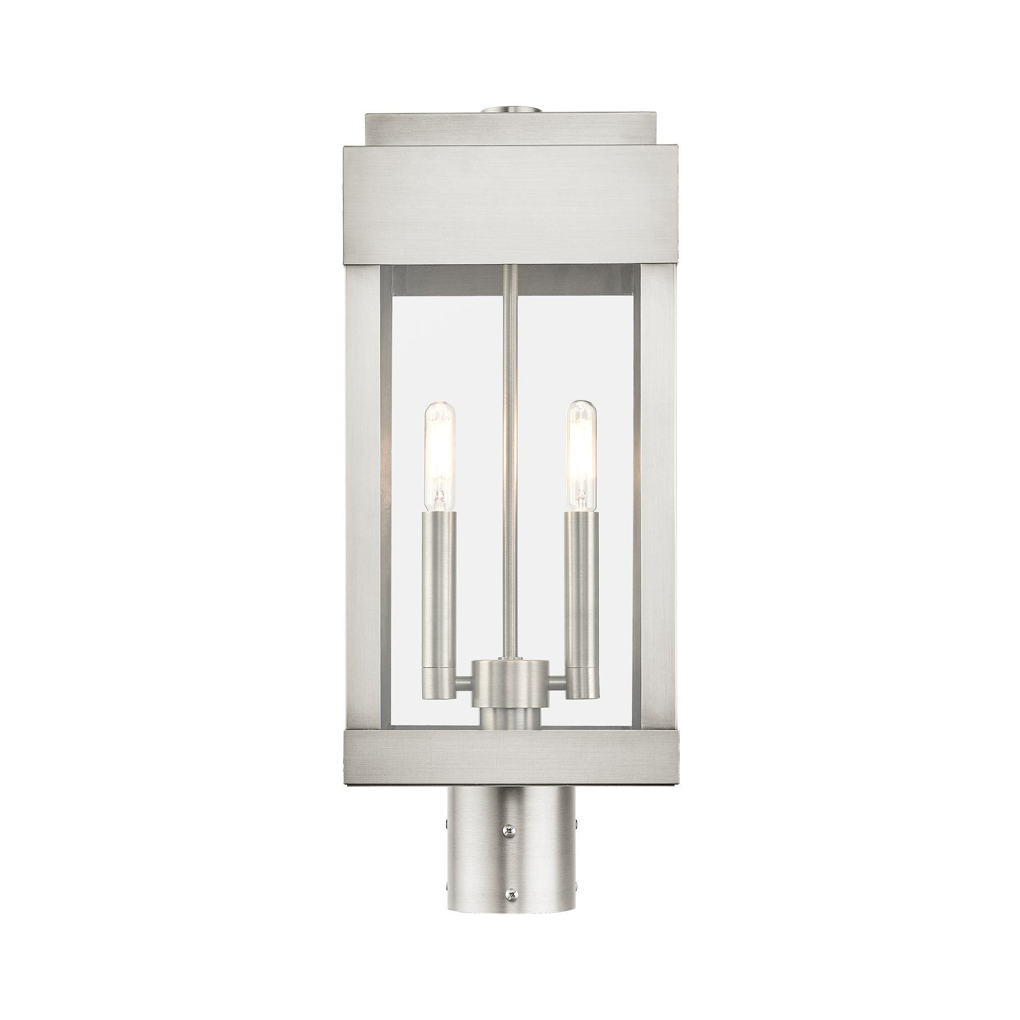 Image 4 York 19 3/4" High Brushed Nickel 2-Light Outdoor Post Light more views