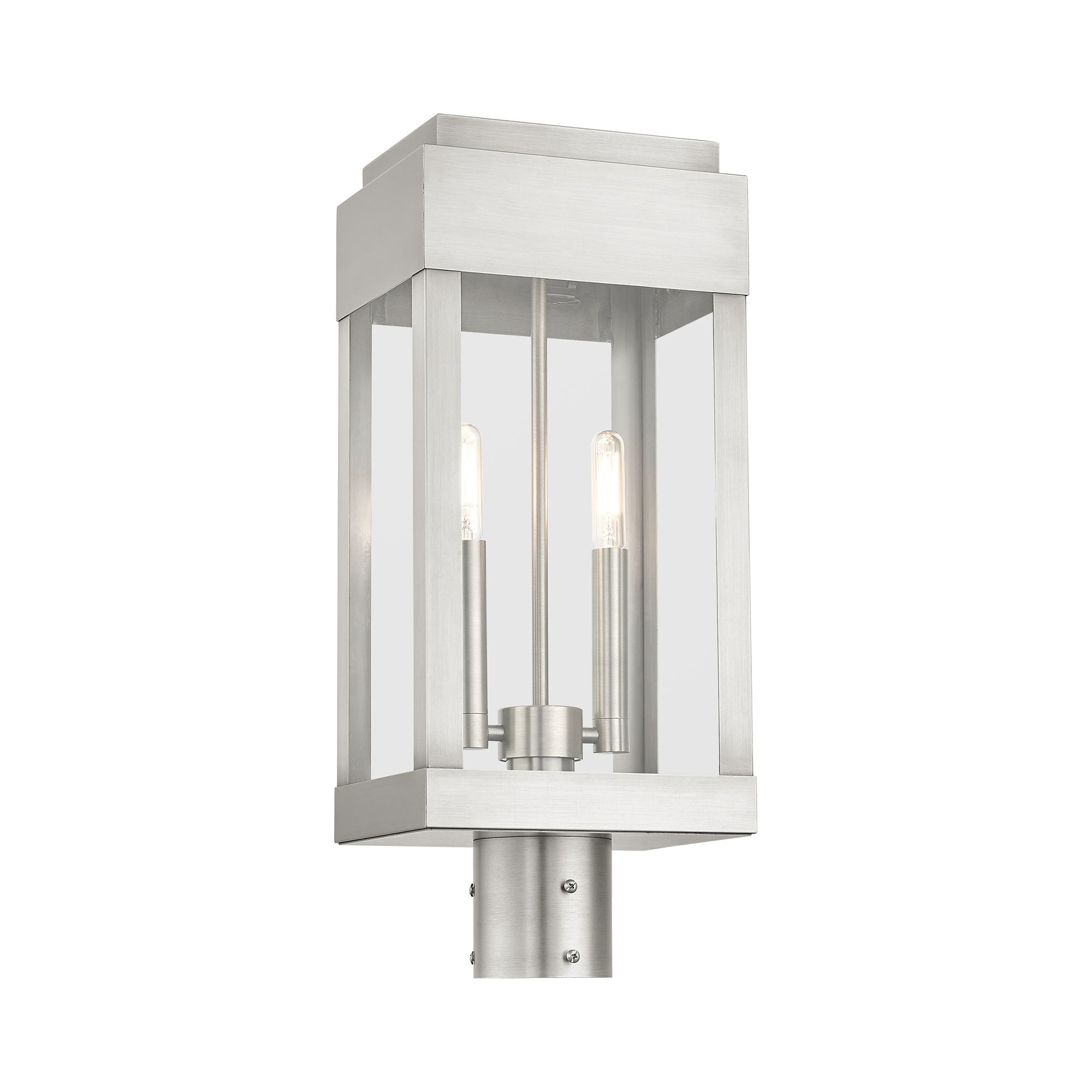 Image 5 York 19 3/4" High Brushed Nickel 2-Light Outdoor Post Light more views