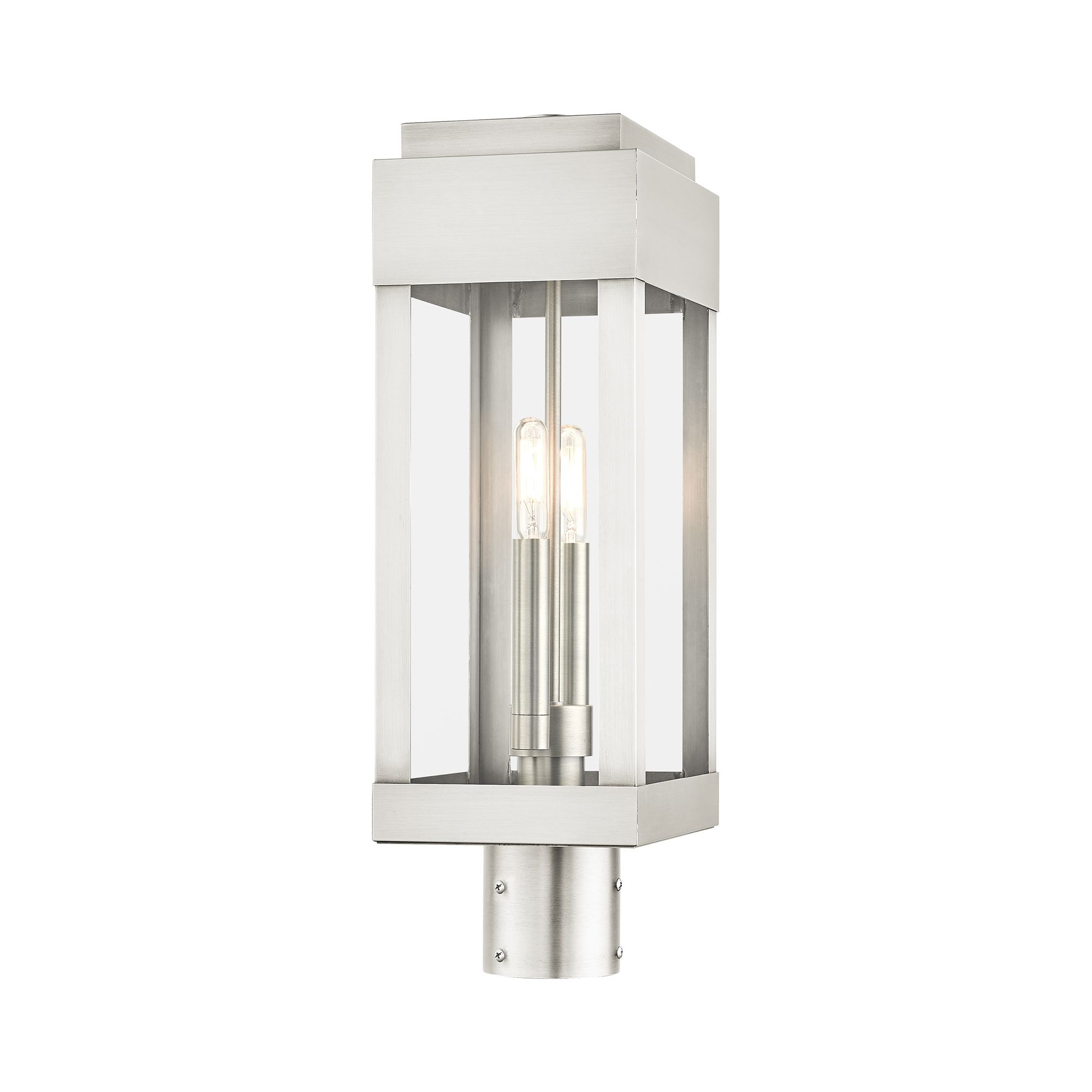 Image 6 York 19 3/4" High Brushed Nickel 2-Light Outdoor Post Light more views