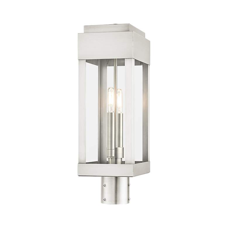 Image 6 York 19 3/4" High Brushed Nickel 2-Light Outdoor Post Light more views