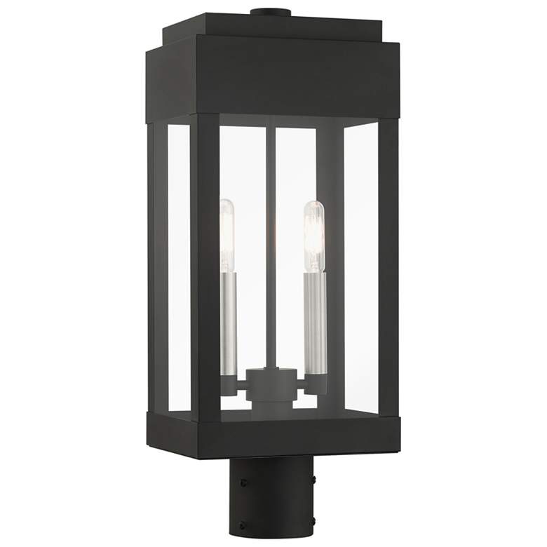 Image 1 York 2 Light Black Outdoor Post Top Lantern