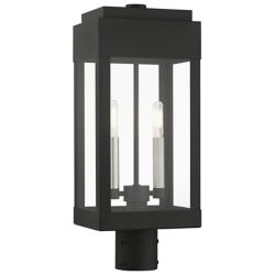 York 2 Light Black Outdoor Post Top Lantern