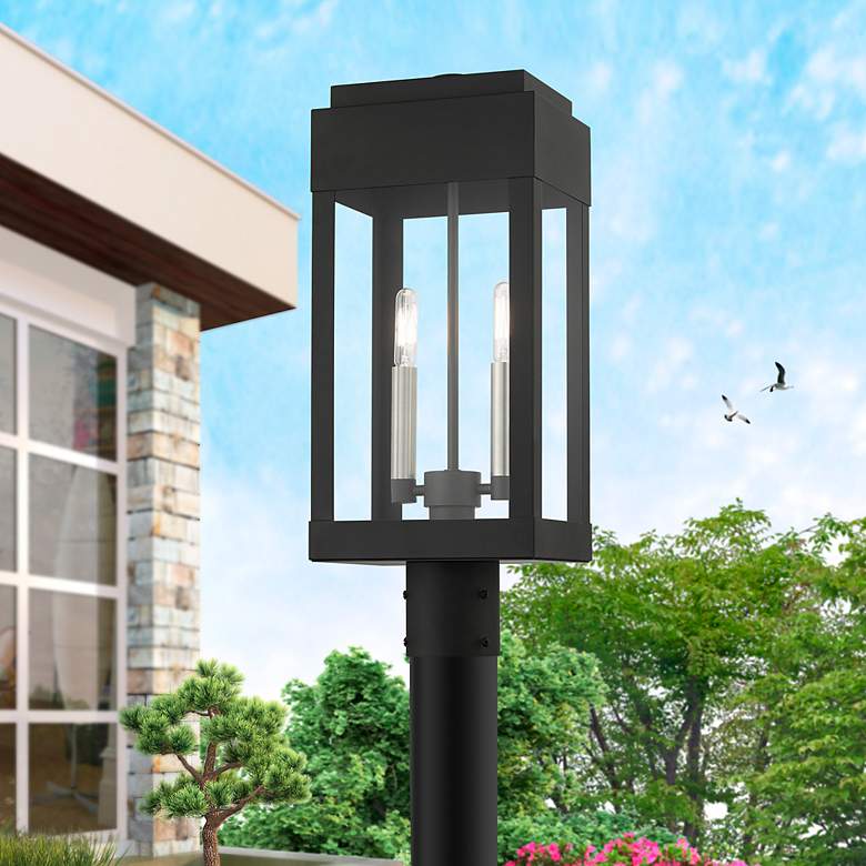 Image 1 York 2 Light Black Outdoor Post Top Lantern