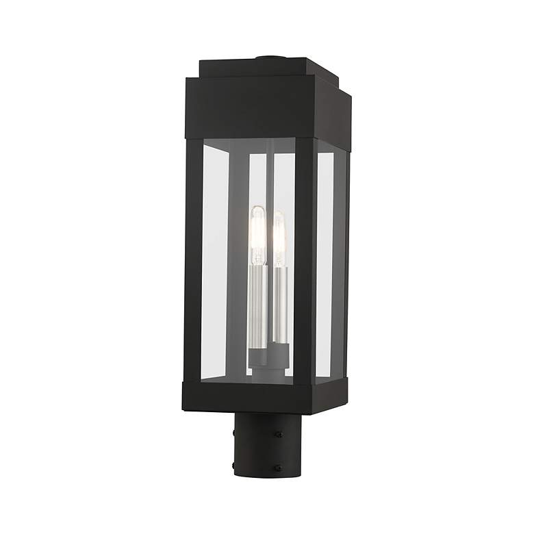 Image 7 York 2 Light Black Outdoor Post Top Lantern more views