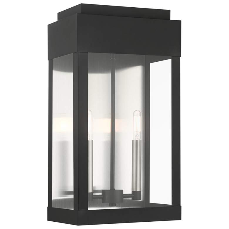 Image 1 York 2 Light Black Outdoor Wall Lantern