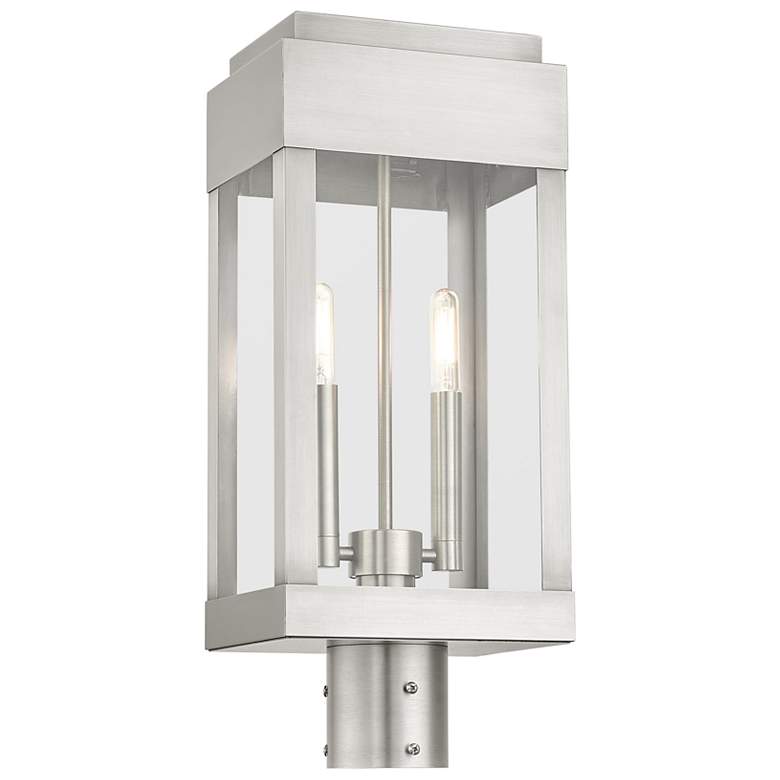 Image 6 York 2 Light Brushed Nickel Outdoor Post Top Lantern more views