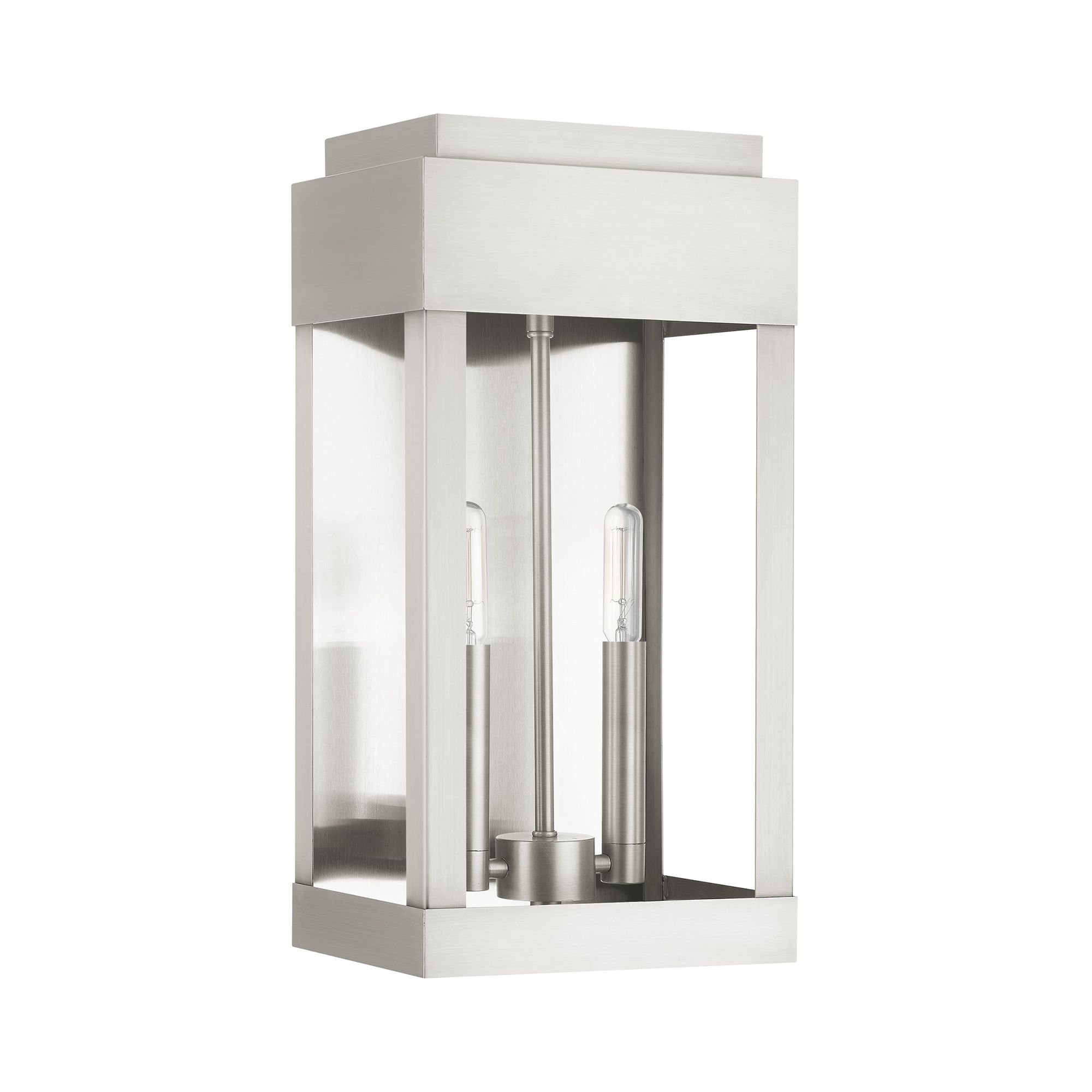 Image 3 York 2 Light Brushed Nickel Outdoor Wall Lantern more views