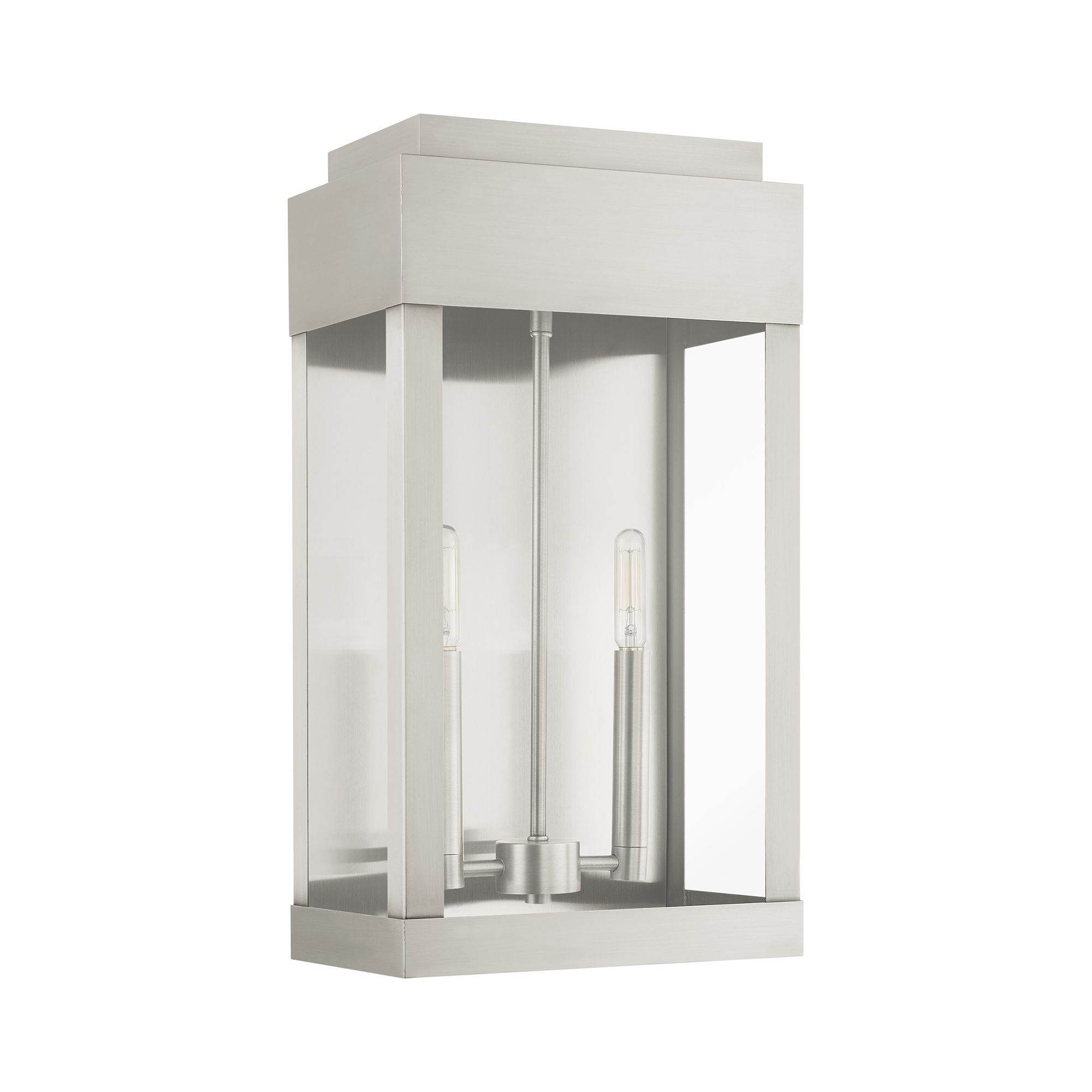 Image 3 York 2 Light Brushed Nickel Outdoor Wall Lantern more views