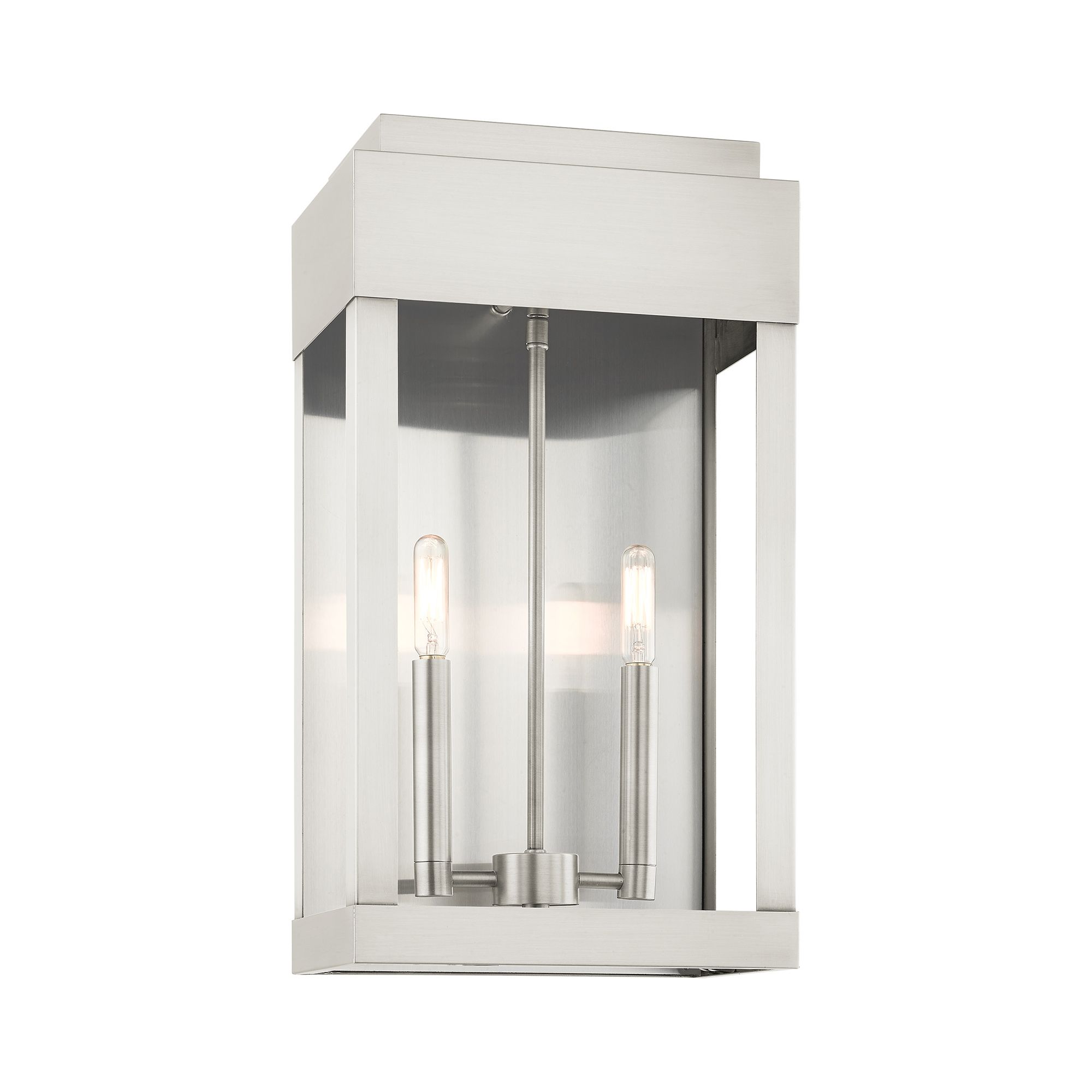 Image 4 York 2 Light Brushed Nickel Outdoor Wall Lantern more views
