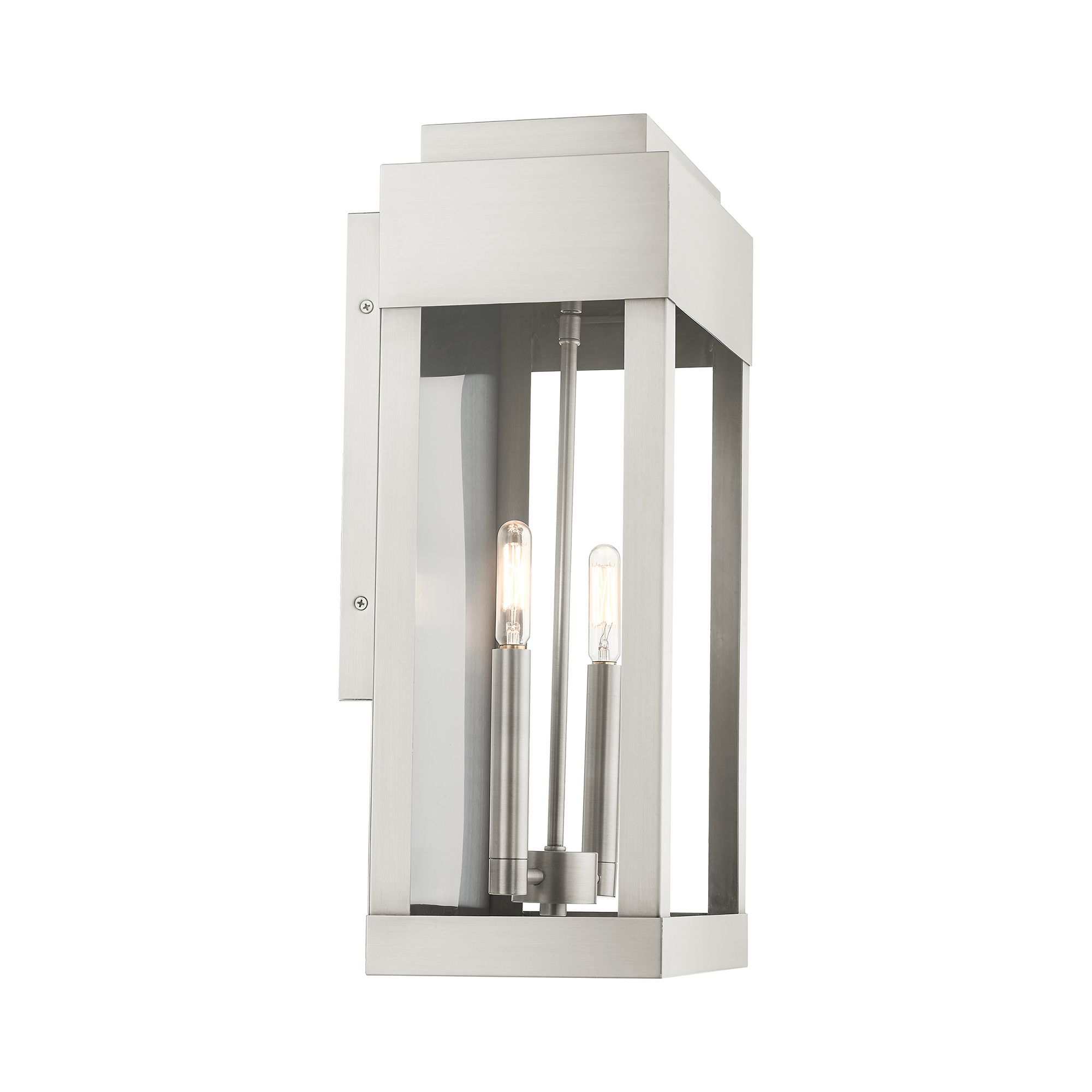 Image 6 York 2 Light Brushed Nickel Outdoor Wall Lantern more views
