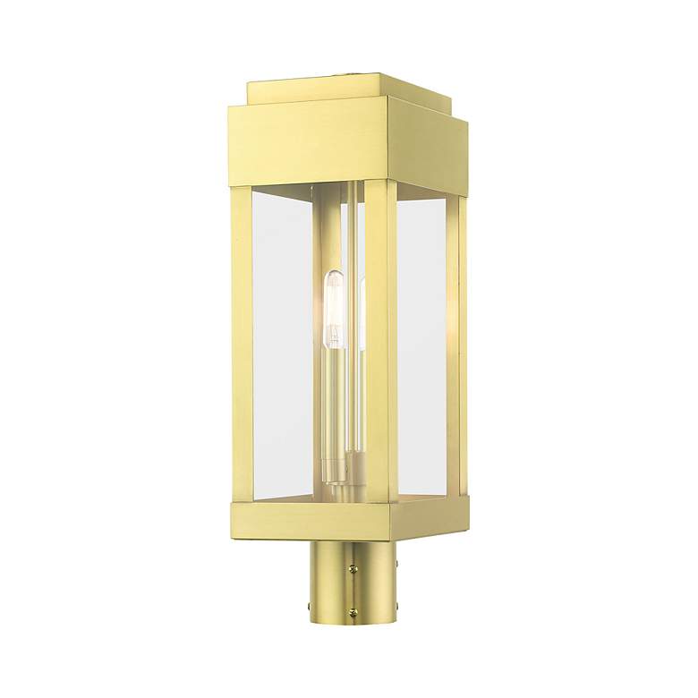 Image 6 York 2 Light Satin Brass Outdoor Post Top Lantern more views