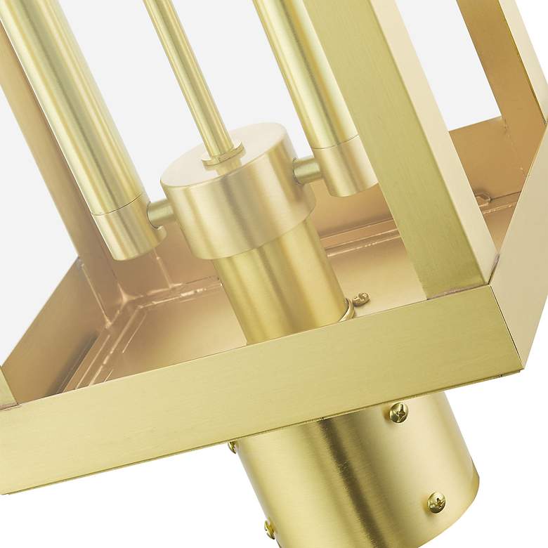 Image 7 York 2 Light Satin Brass Outdoor Post Top Lantern more views