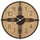 York 23.5" Round Matte Wood Antique Bronze Battery Powered Wall Clock