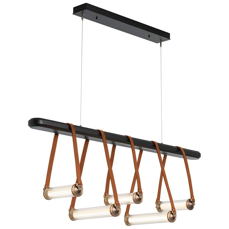 Image 1 York Linear 5-Light LED Pendant - Brass - Brown - Black - Clear - Standard