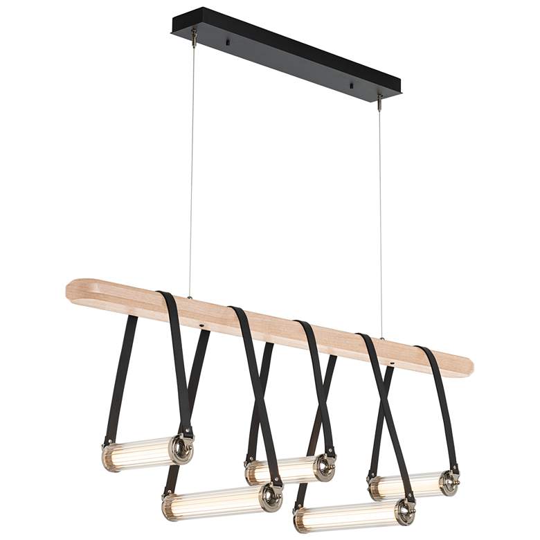 Image 1 York Linear 5-Light LED Pendant - Nickel - Black - Maple - Clear - Standard