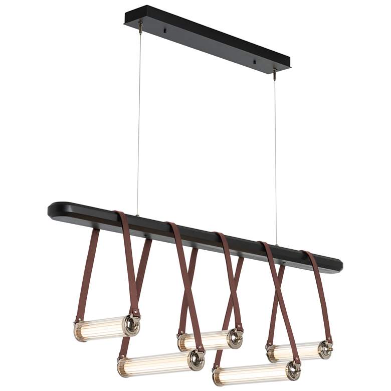 Image 1 York Linear 5-Light LED Pendant - Nickel - Brown - Black - Clear - Standard