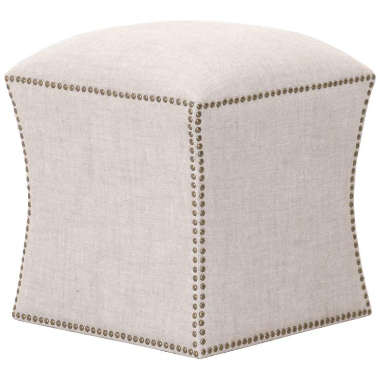 Image 1 York Ottoman, Performance Bisque French Linen