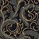 York Sure Strip Black Leather Serpentine Scroll Wallpaper
