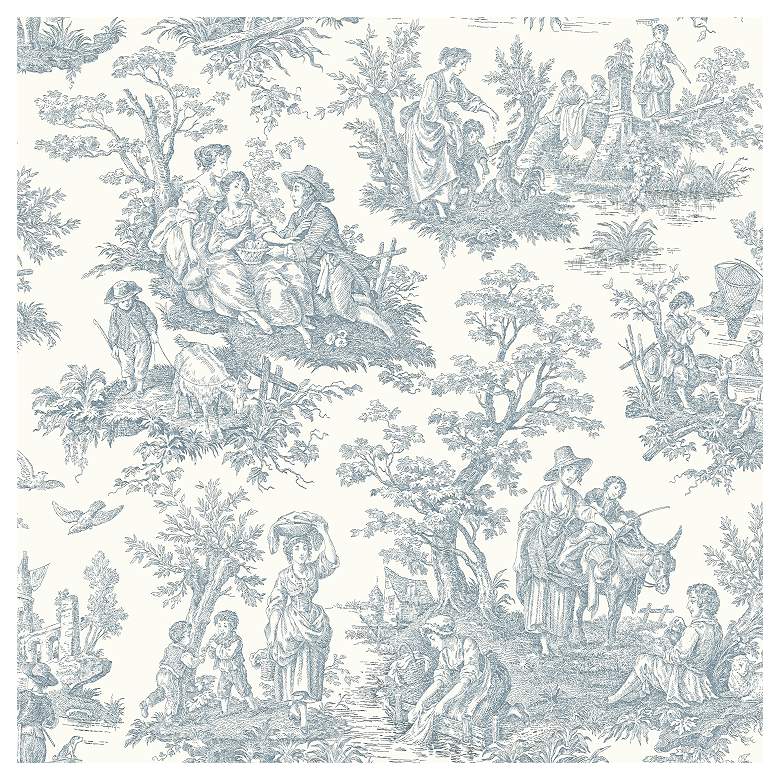 Image 1 York Sure Strip Blue Waverly Country Life Wallpaper