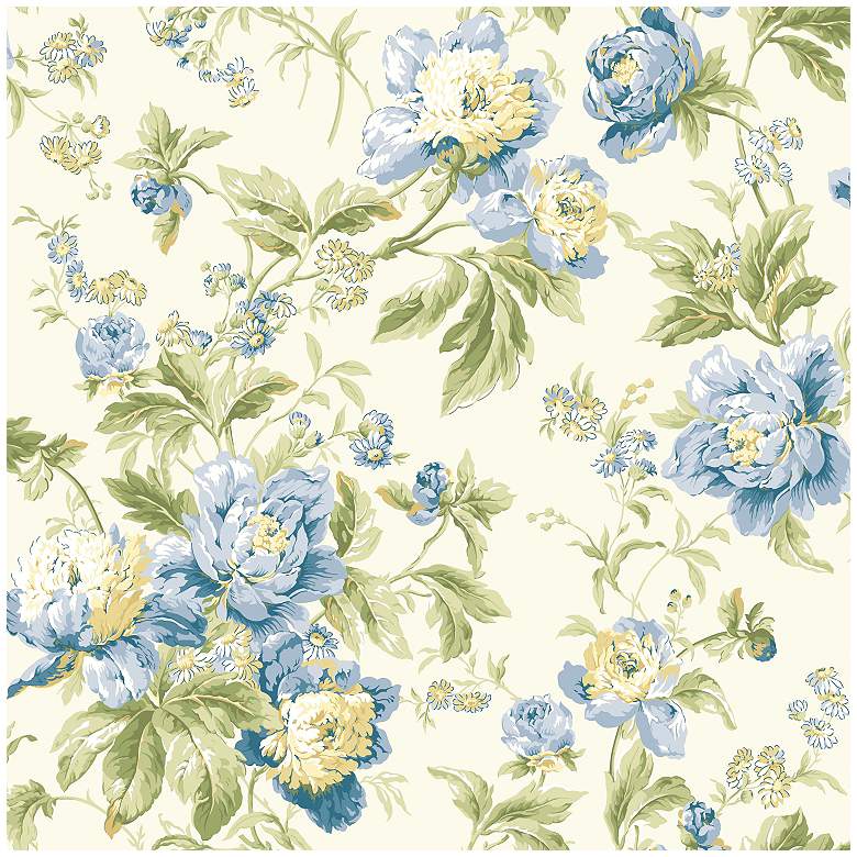 Image 1 York Sure Strip Blue Waverly Forever Yours Wallpaper