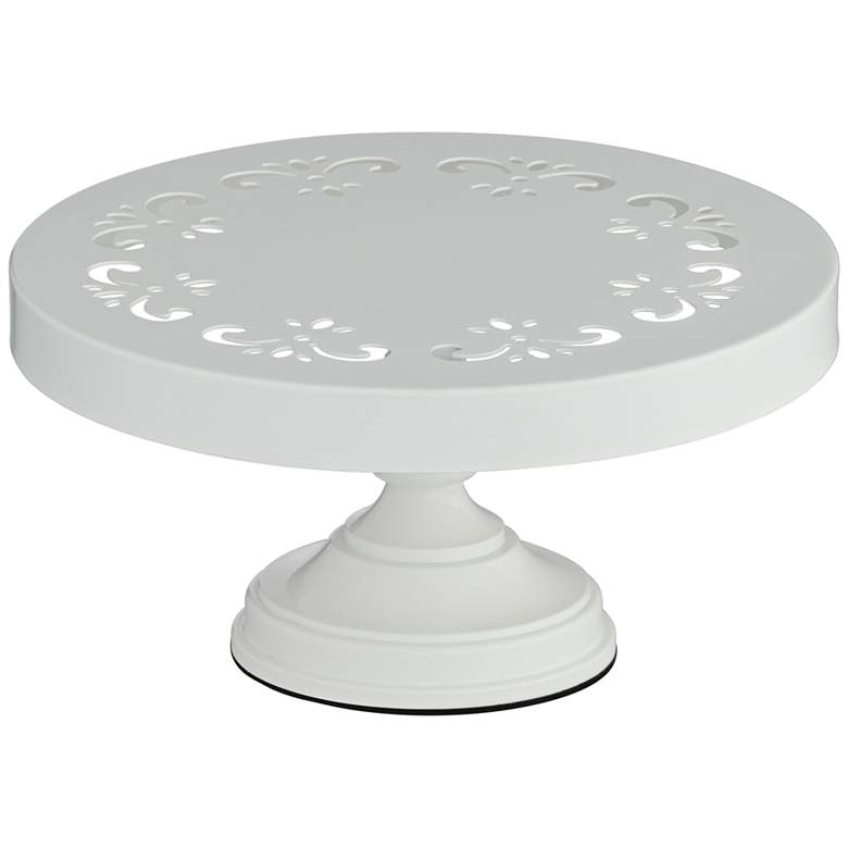 Image 1 York White 10 inch Round Single Tier Cake Stand