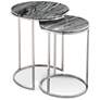 Yorke 24" Black Marble and Chrome Nesting Tables