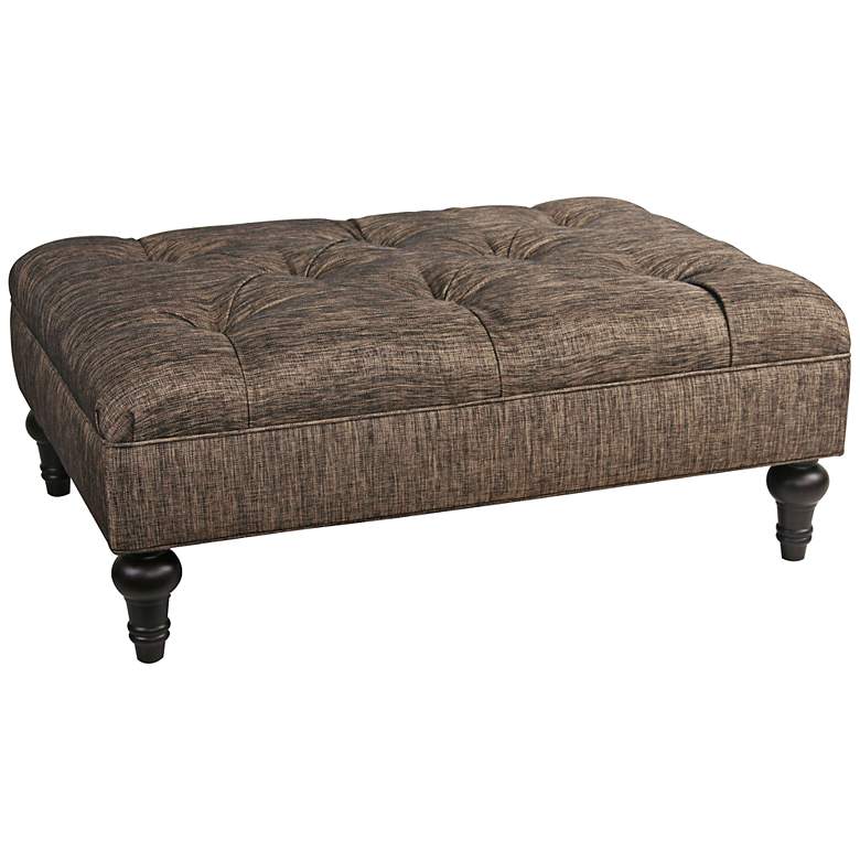 Image 1 Yorke Dark Taupe Woven Rectangle Tufted Bench