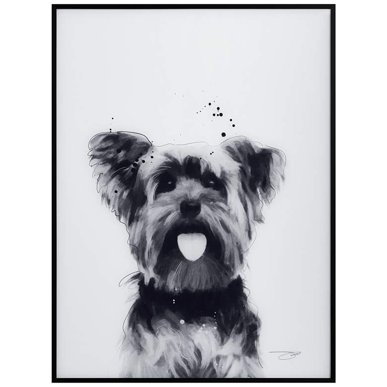 Image 2 Yorkshire Terrier 24"x18" Printed Glass Framed Wall Art