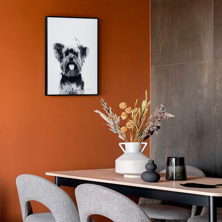 Image 6 Yorkshire Terrier 24"x18" Printed Glass Framed Wall Art more views