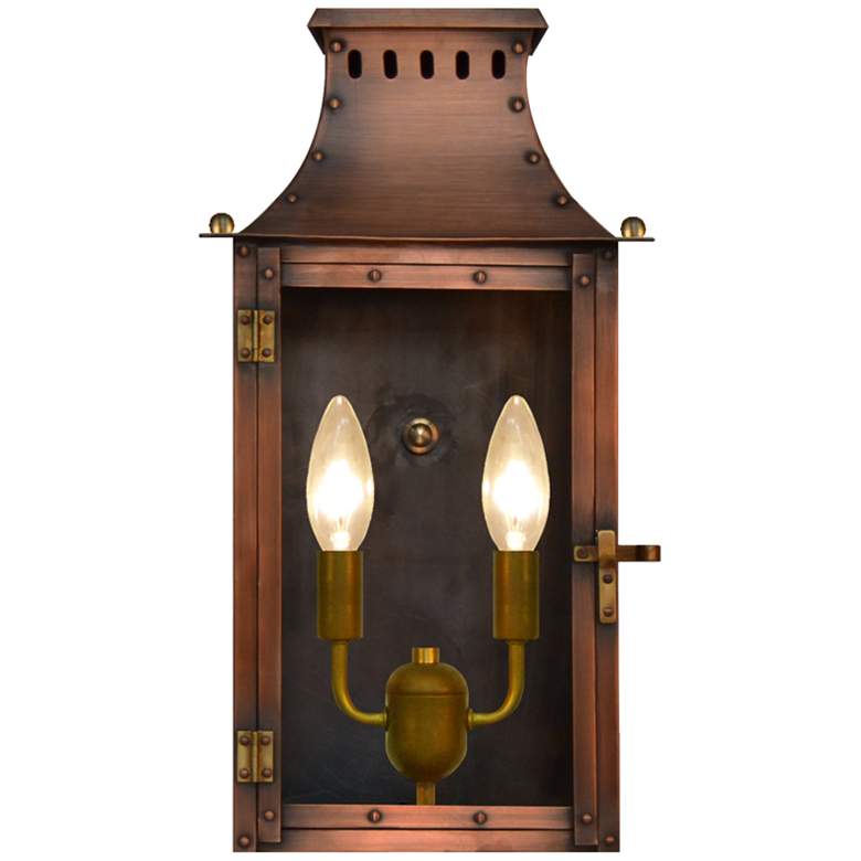 Image 1 Yorktown 18 3/4" High Antique Copper 2-Light Outdoor Wall Light