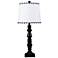 Yorktown Black Table Lamp with Black and White Trim Shade