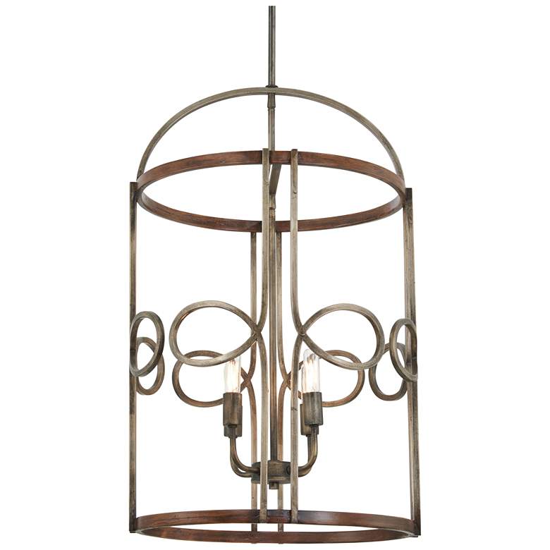 Image 1 Yorkville 18"W Darkwood with Silver Patina 4-Light Pendant