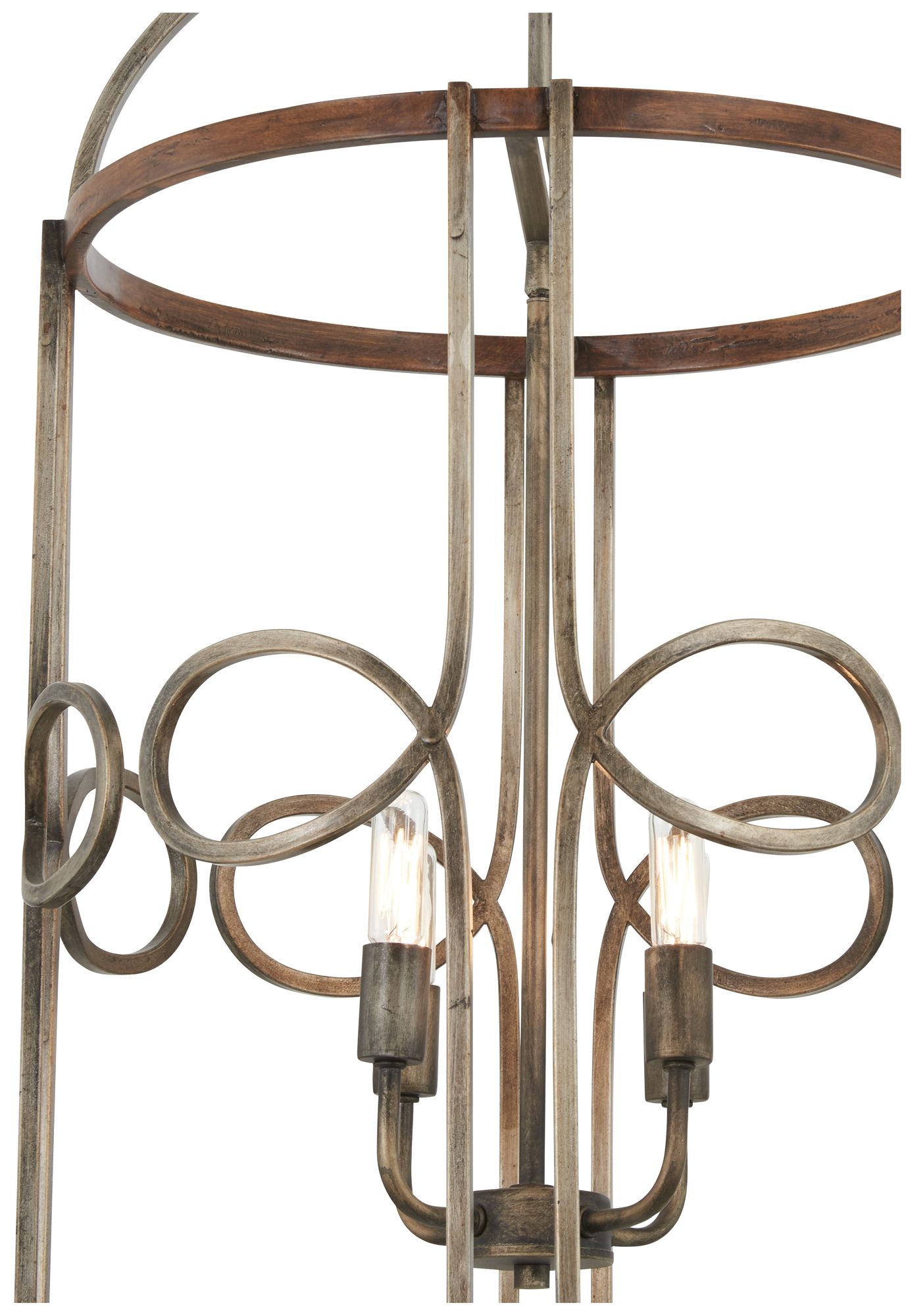 Image 3 Yorkville 18"W Darkwood with Silver Patina 4-Light Pendant more views