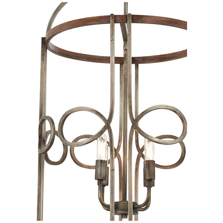 Image 3 Yorkville 18"W Darkwood with Silver Patina 4-Light Pendant more views