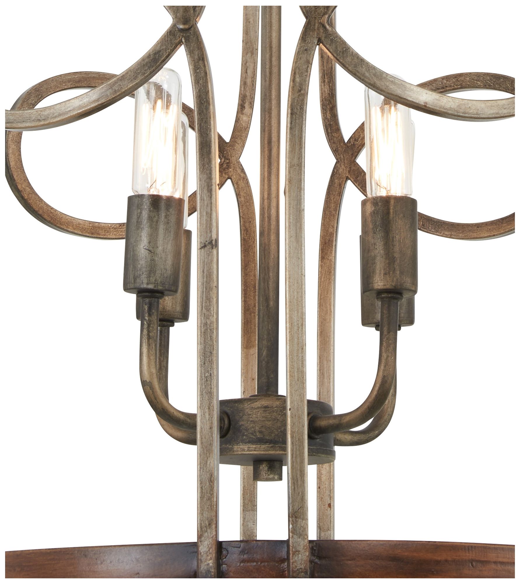 Image 4 Yorkville 18"W Darkwood with Silver Patina 4-Light Pendant more views