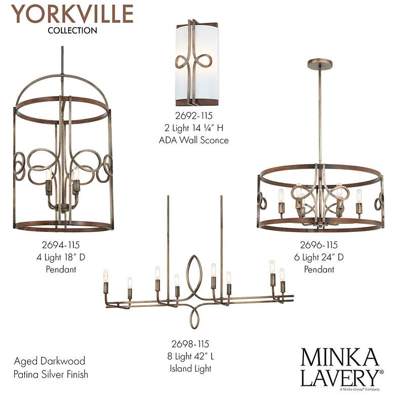 Image 7 Yorkville 18"W Darkwood with Silver Patina 4-Light Pendant more views