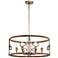 Yorkville 24"W Darkwood with Silver Patina 6-Light Pendant