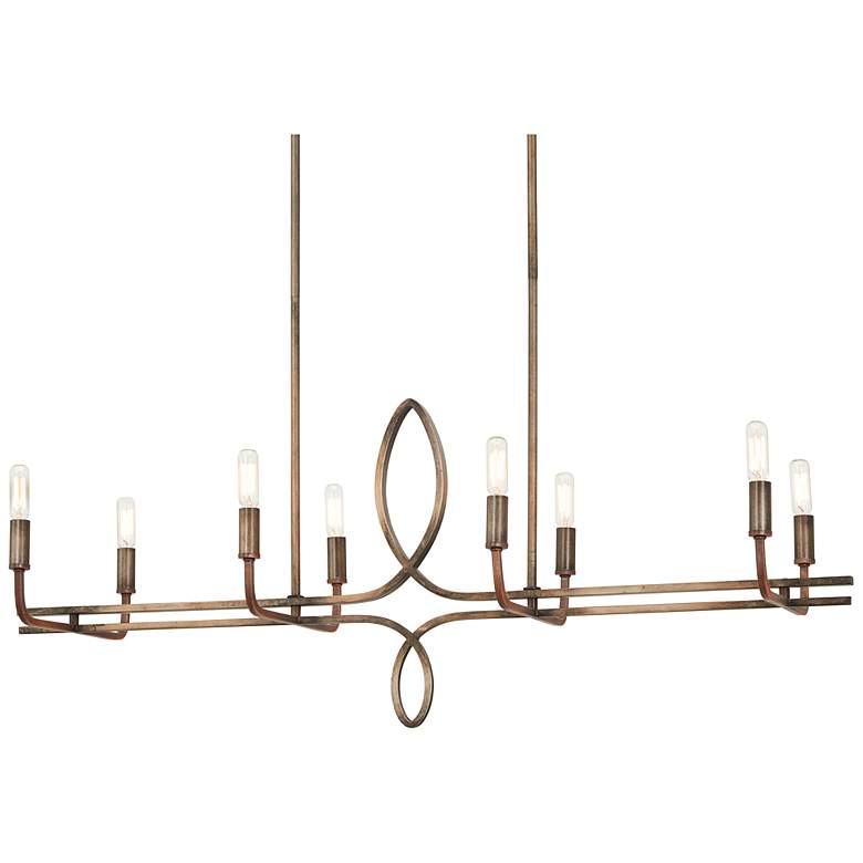 Image 1 Yorkville 42"W Darkwood w/ Silver Patina 8-Light Chandelier