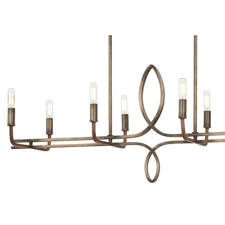 Image 2 Yorkville 42"W Darkwood w/ Silver Patina 8-Light Chandelier more views