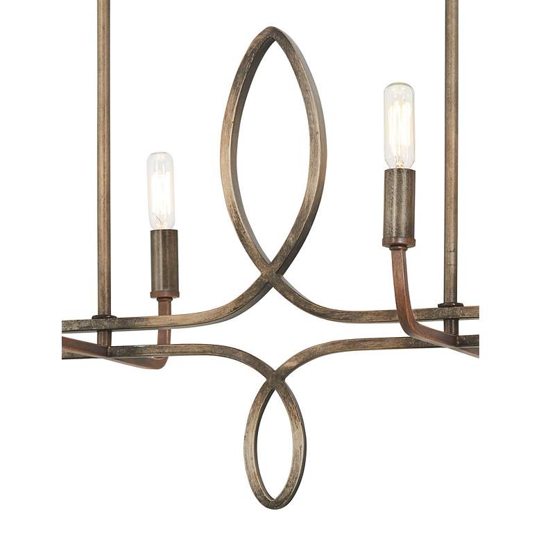 Image 3 Yorkville 42"W Darkwood w/ Silver Patina 8-Light Chandelier more views