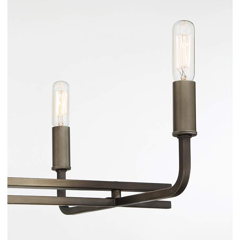 Image 4 Yorkville 42"W Darkwood w/ Silver Patina 8-Light Chandelier more views