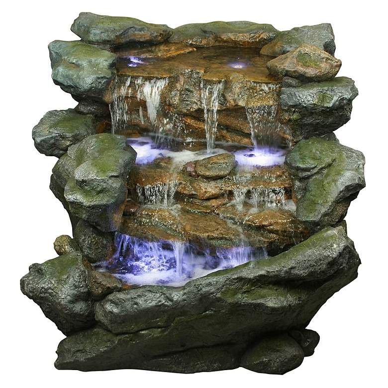 Image 1 Yosemite LED Tiered Rock Cascading Fountain