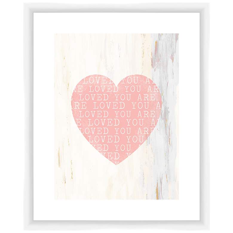Image 1 You Are Loved in Pink 22 inch High Framed Giclee Wall Art 