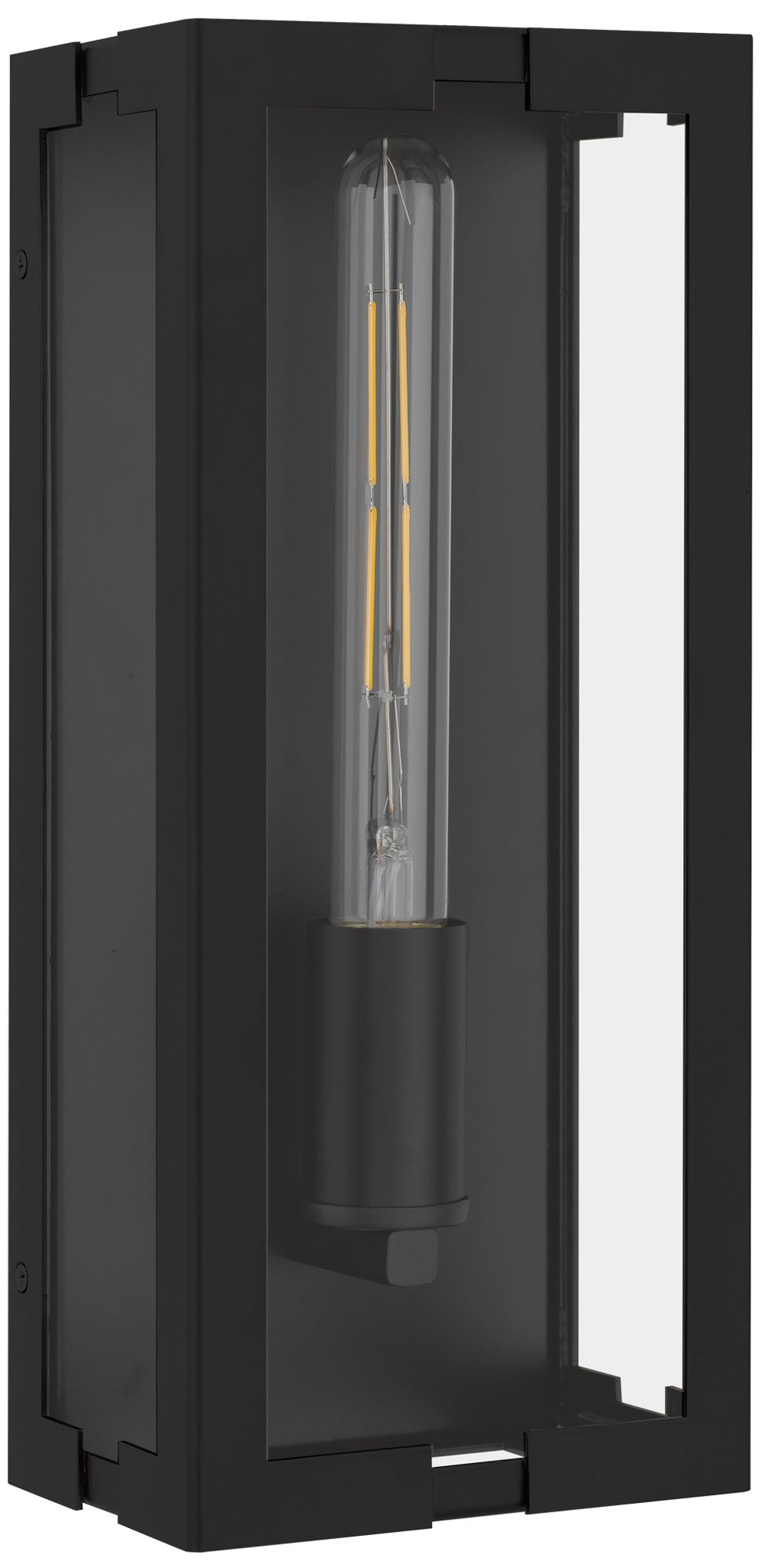 Image 2 Young 1-Light Matte Black Outdoor Wall Lantern more views